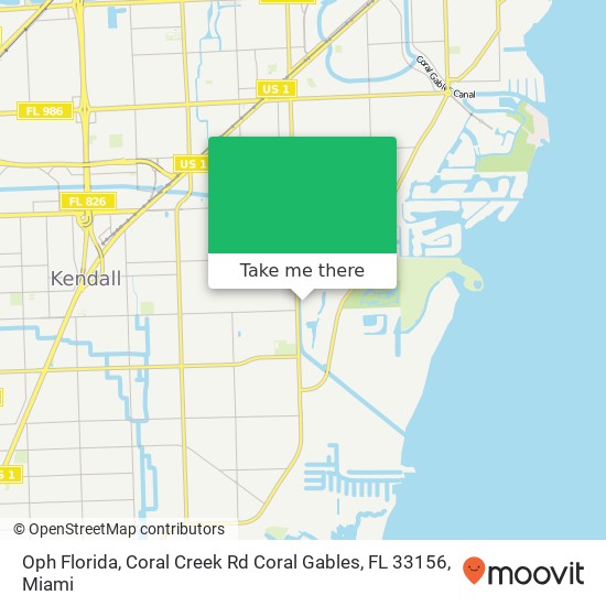 Mapa de Oph Florida, Coral Creek Rd Coral Gables, FL 33156
