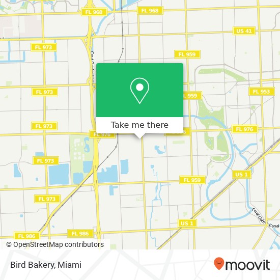 Mapa de Bird Bakery, Miami, FL 33155