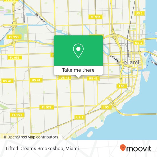 Mapa de Lifted Dreams Smokeshop, 1829 SW 8th St Miami, FL 33135