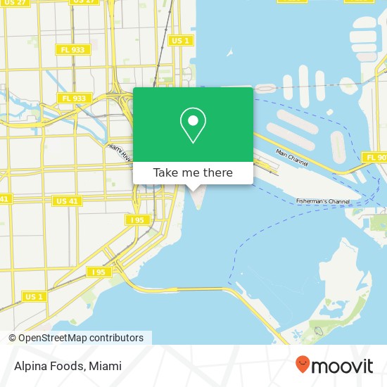 Mapa de Alpina Foods, 601 Brickell Key Dr Miami, FL 33131
