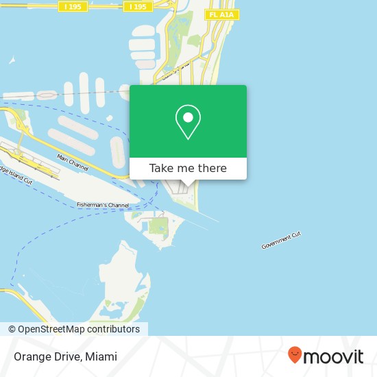 Mapa de Orange Drive, 1st St Miami Beach, FL 33139