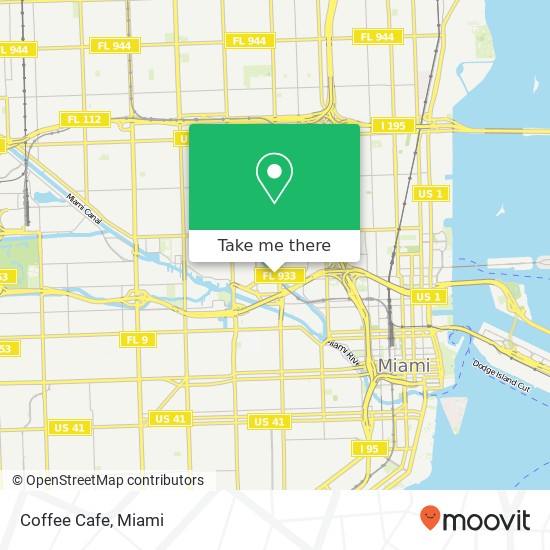 Mapa de Coffee Cafe, Miami, FL 33125