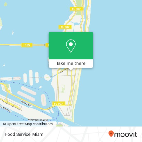 Mapa de Food Service, Washington Ave Miami Beach, FL 33139