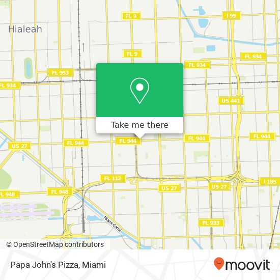 Mapa de Papa John's Pizza, 2537 NW 54th St Miami, FL 33142