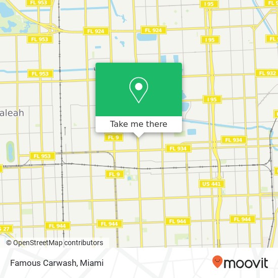 Mapa de Famous Carwash, 8255 NW 22nd Ave Miami, FL 33147