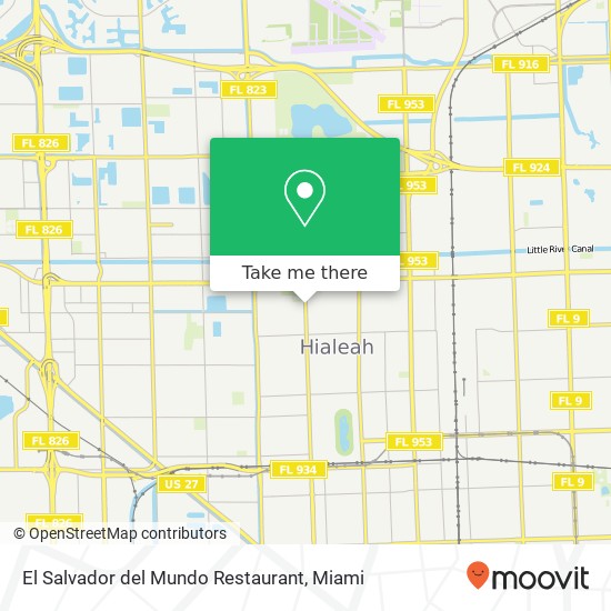 Mapa de El Salvador del Mundo Restaurant, 4532 Palm Ave Hialeah, FL 33012