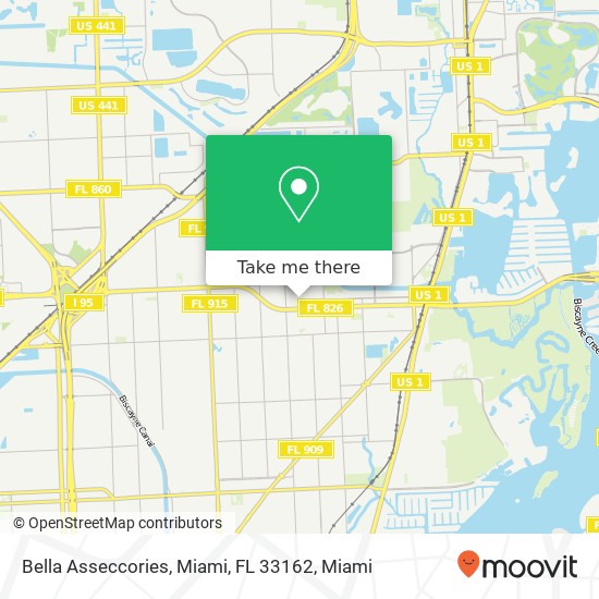 Mapa de Bella Asseccories, Miami, FL 33162