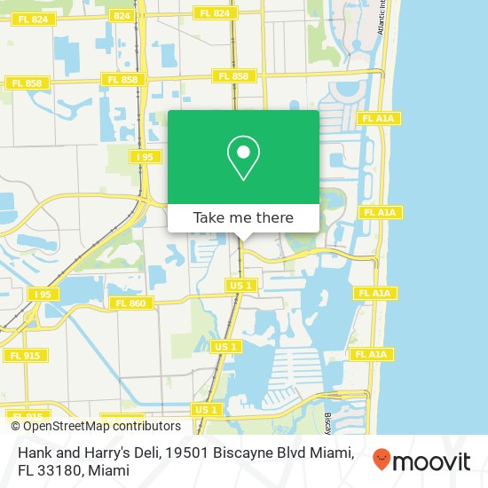 Hank and Harry's Deli, 19501 Biscayne Blvd Miami, FL 33180 map