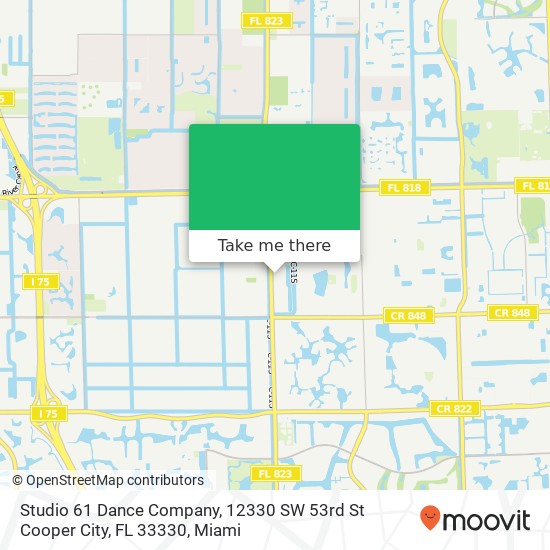 Mapa de Studio 61 Dance Company, 12330 SW 53rd St Cooper City, FL 33330