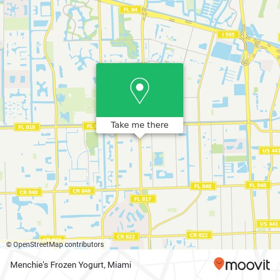 Mapa de Menchie's Frozen Yogurt, 4900 S University Dr Davie, FL 33328