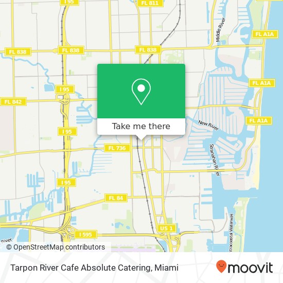 Mapa de Tarpon River Cafe Absolute Catering, 14 SW 11th St Fort Lauderdale, FL 33315