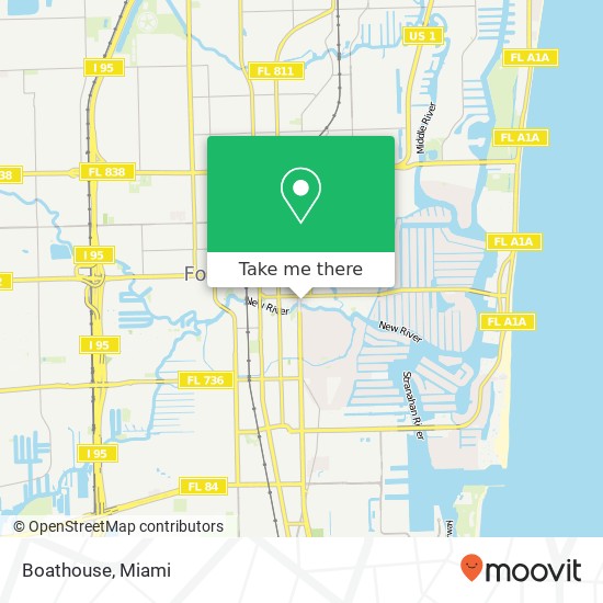 Mapa de Boathouse, 620 SE 4th St Fort Lauderdale, FL 33301