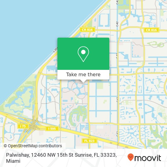 Mapa de Palwishay, 12460 NW 15th St Sunrise, FL 33323