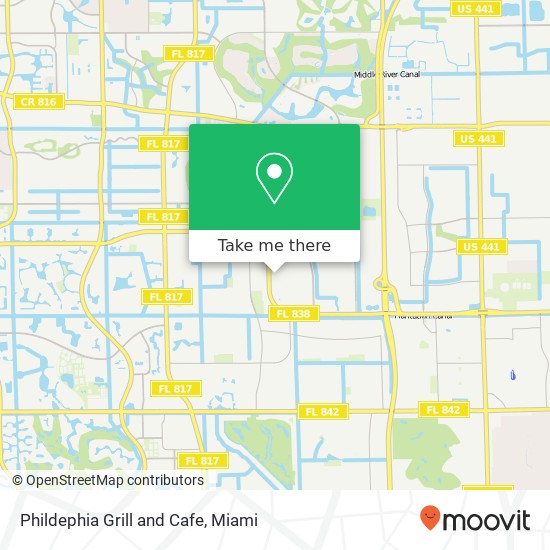 Mapa de Phildephia Grill and Cafe, 6600 NW 14th St Plantation, FL 33313