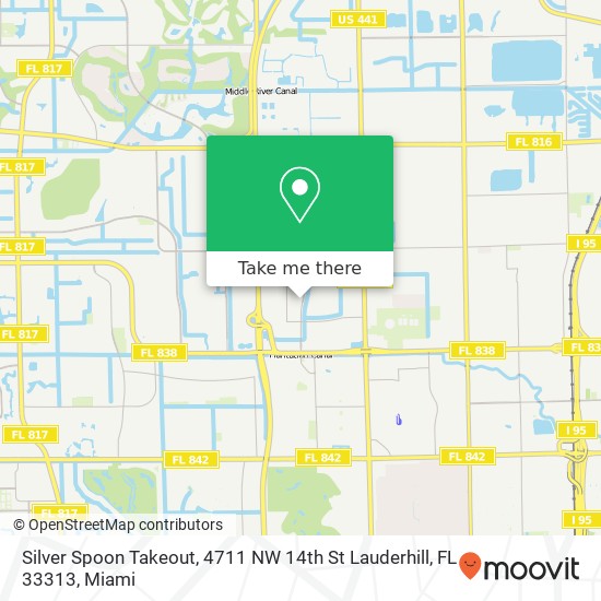 Mapa de Silver Spoon Takeout, 4711 NW 14th St Lauderhill, FL 33313