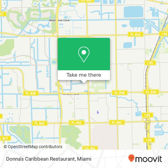 Mapa de Donna's Caribbean Restaurant, 4200 NW 12th St Lauderhill, FL 33313