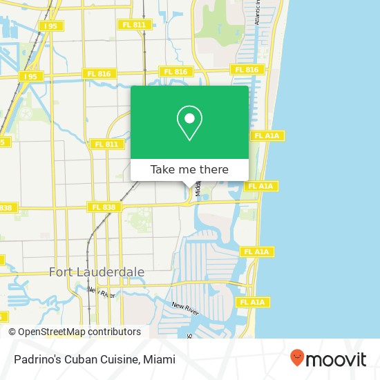 Mapa de Padrino's Cuban Cuisine, 1135 N Federal Hwy Fort Lauderdale, FL 33304