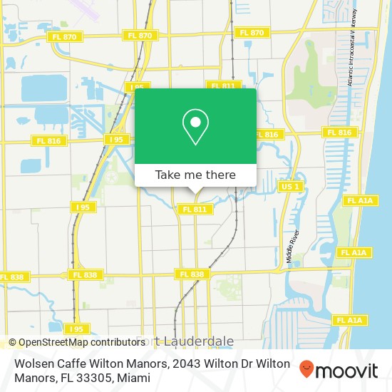 Mapa de Wolsen Caffe Wilton Manors, 2043 Wilton Dr Wilton Manors, FL 33305