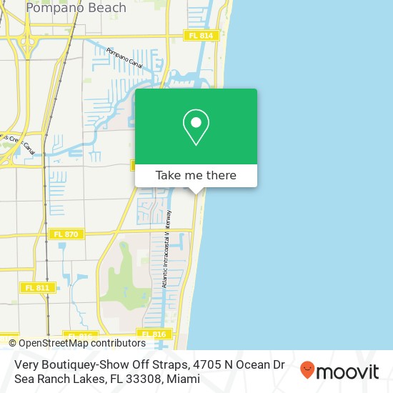Mapa de Very Boutiquey-Show Off Straps, 4705 N Ocean Dr Sea Ranch Lakes, FL 33308