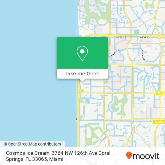 Mapa de Cosmos Ice Cream, 3764 NW 126th Ave Coral Springs, FL 33065