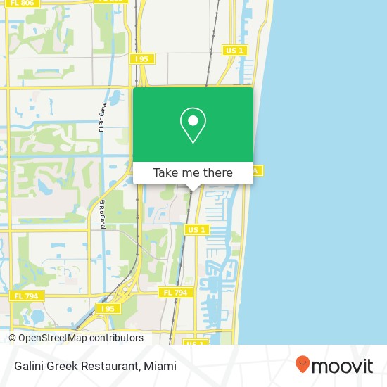 Mapa de Galini Greek Restaurant, 7491 N Federal Hwy Boca Raton, FL 33487