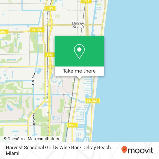Harvest Seasonal Grill & Wine Bar - Delray Beach, 1841 S Federal Hwy FL map