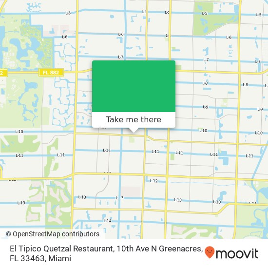 Mapa de El Tipico Quetzal Restaurant, 10th Ave N Greenacres, FL 33463