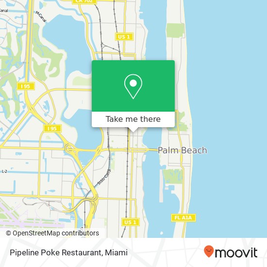 Mapa de Pipeline Poke Restaurant, 310 S Dixie Hwy West Palm Beach, FL 33401