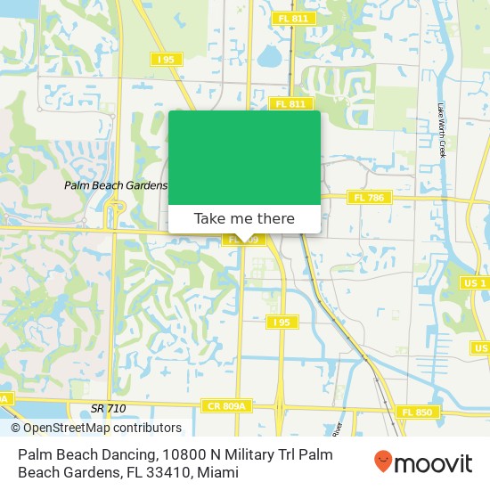 Mapa de Palm Beach Dancing, 10800 N Military Trl Palm Beach Gardens, FL 33410