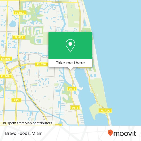 Mapa de Bravo Foods, 11300 US Highway 1 Palm Beach Gardens, FL 33408