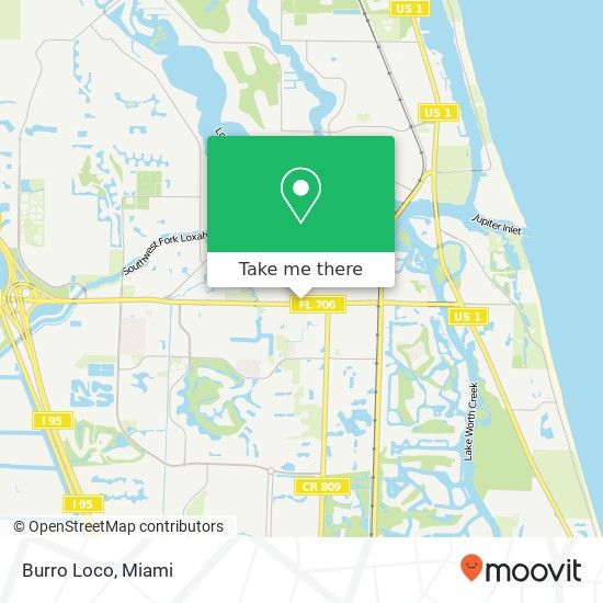 Mapa de Burro Loco, 711 Indiantown Rd W Jupiter, FL 33458