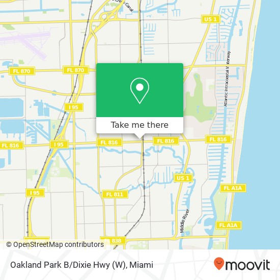 Oakland Park B/Dixie Hwy (W) map