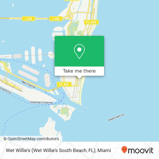 Mapa de Wet Willie's (Wet Willie's South Beach, FL)