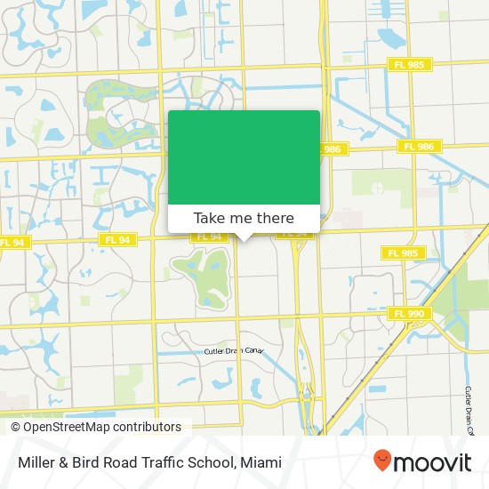Miller & Bird Road Traffic School map