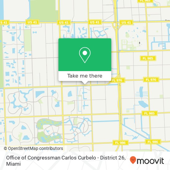 Mapa de Office of Congressman Carlos Curbelo - District 26