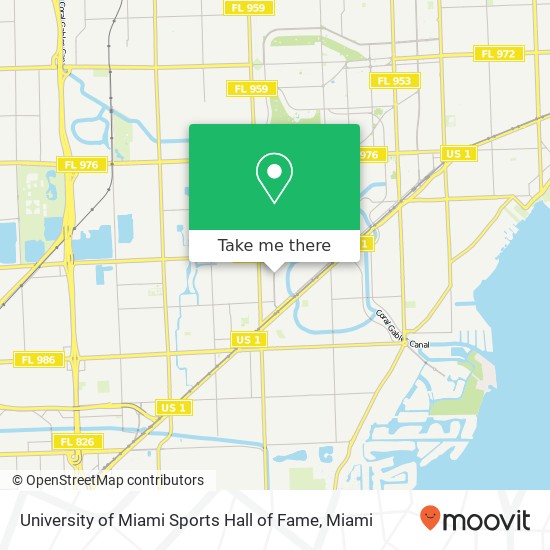 University of Miami Sports Hall of Fame map