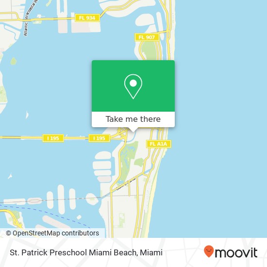 Mapa de St. Patrick Preschool Miami Beach