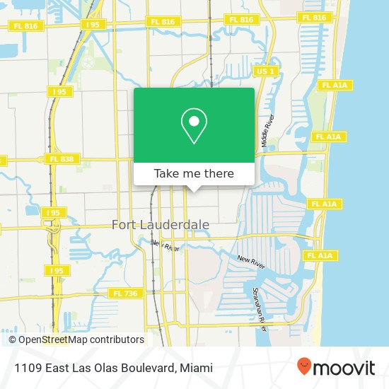 Mapa de 1109 East Las Olas Boulevard