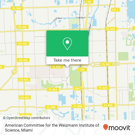 American Committee for the Weizmann Institute of Science map