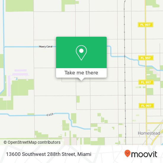 13600 Southwest 288th Street map