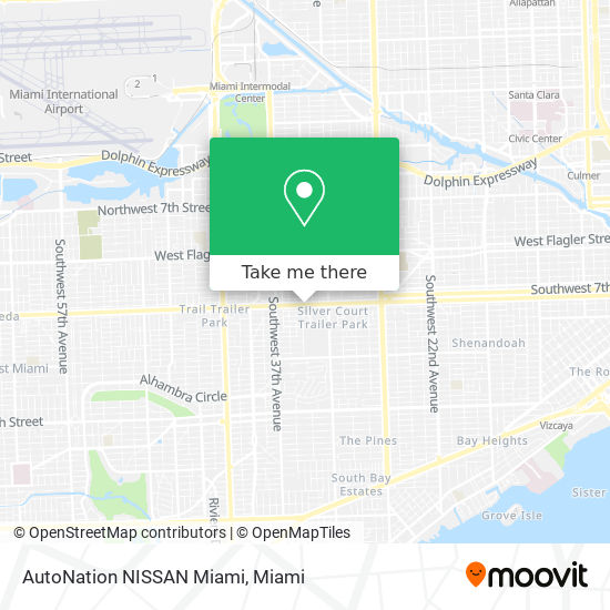 Mapa de AutoNation NISSAN Miami