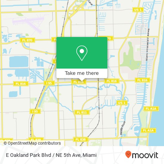 E Oakland Park Blvd / NE 5th Ave map