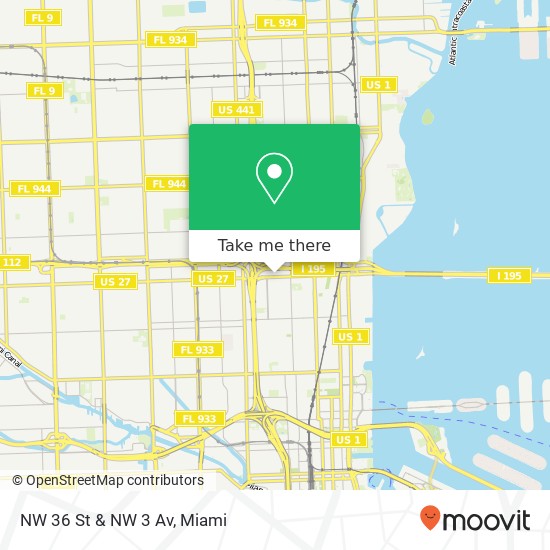 Mapa de NW 36 St & NW 3 Av