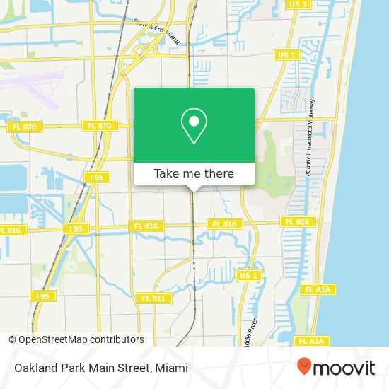 Oakland Park Main Street map