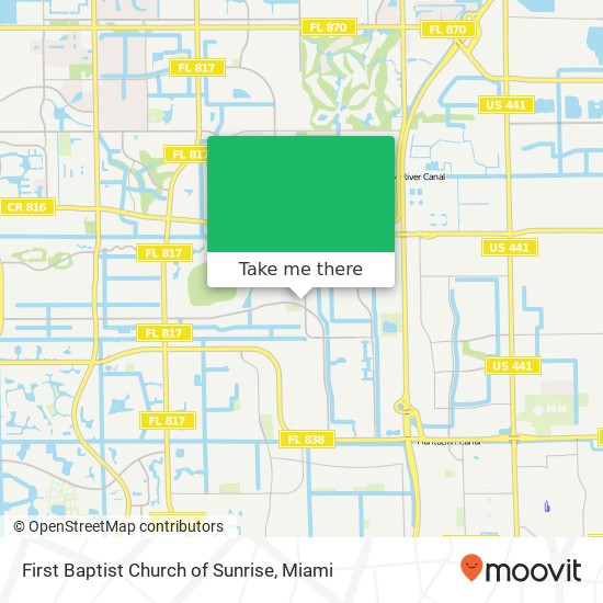 First Baptist Church of Sunrise map