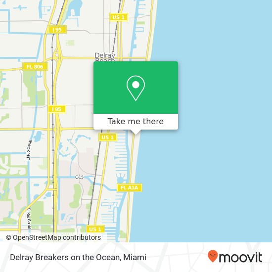 Delray Breakers on the Ocean map