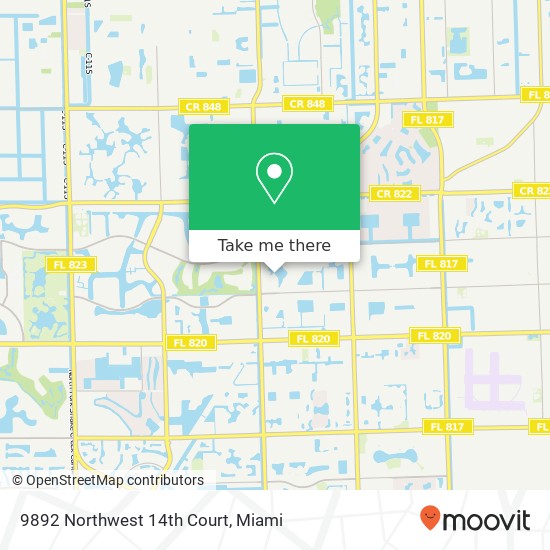 9892 Northwest 14th Court map