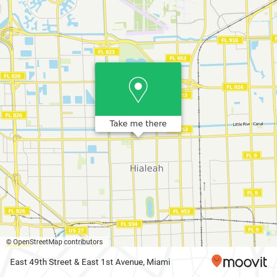 East 49th Street & East 1st Avenue map