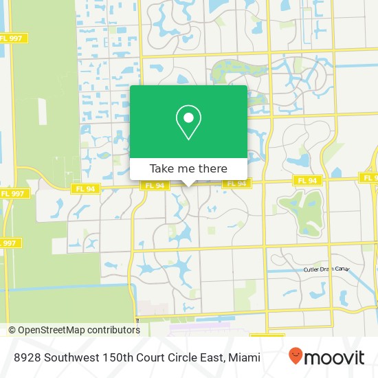 Mapa de 8928 Southwest 150th Court Circle East