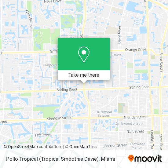 Mapa de Pollo Tropical (Tropical Smoothie Davie)